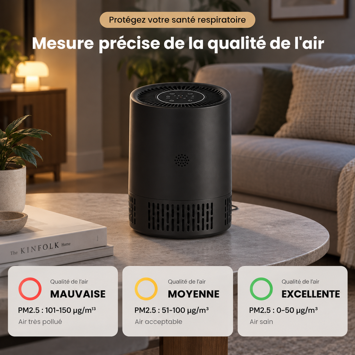 Purificateur d'Air - Maison Silencieux - Filtre HEPA